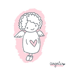 Sketch with cute angel