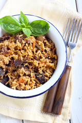 Rice with aubergine