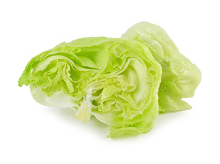 Green Iceberg lettuce on White Background