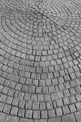 Pflastersteine als Kreis verlegt im Detail