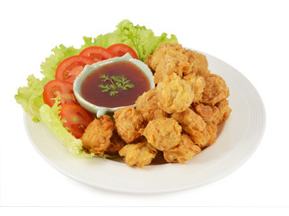 Meat ball on white plate