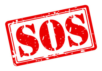 SOS red stamp text - obrazy, fototapety, plakaty