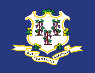 High detailed flag of Connecticut