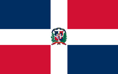 High detailed flag of Dominican Republic