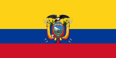 High detailed flag of Ecuador