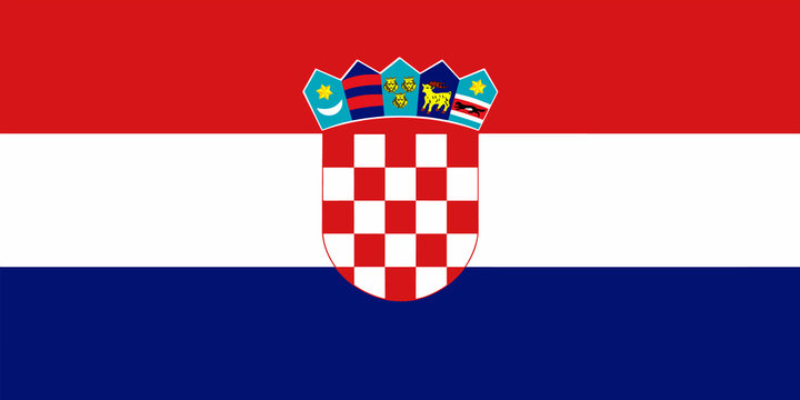 High detailed flag of Croatia