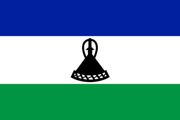 High detailed flag of Lesotho - obrazy, fototapety, plakaty