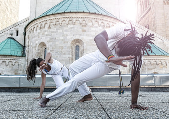 Young pair capoeira partnership ,spectacular sport - 66618511