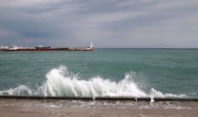 Lighthouse in Yalta, Ukraine, Crimea.
