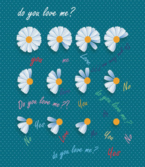 Daisy flower background and romantic text