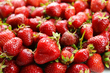 Ripe sweet strawberries close-up