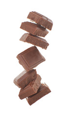 Chocolate on wire isolated on white