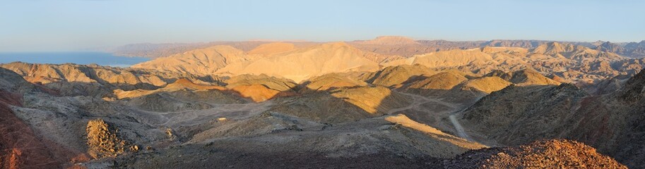 Fototapeta premium Mountains on the southern border of Israel (panorama)