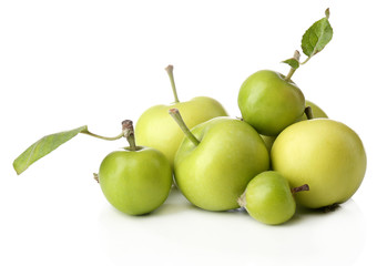 Green apples isolated on white