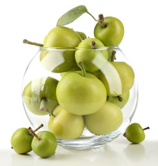 Green apples isolated on white