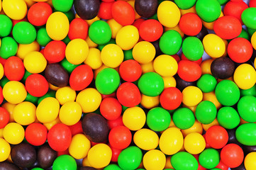 Multi colored dragee.