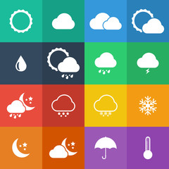 Flat Color style weather icon vector set. - 66625113