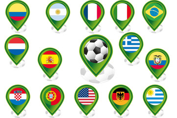 Fototapeta premium Set of flag pointers