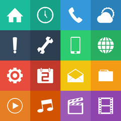 Flat Color style mobile phone icons vector set. - 66625185