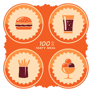 Fast food label design. Vector illustration