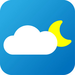 Weather web icon with cloud and moon
