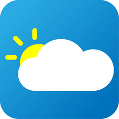 Weather web icon with cloud and sun