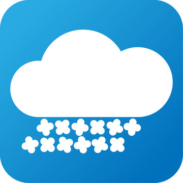 Weather web icon with cloud and snow