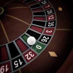 white ball on roulette wheel