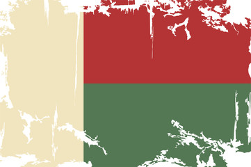 Madagascar grunge flag. Vector illustration