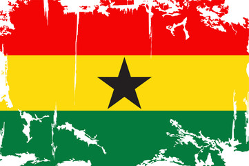 Ghana grunge flag. Vector illustration