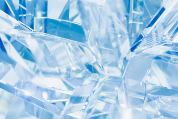 abstract blue background of crystal refractions
