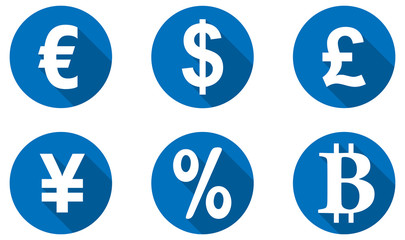 Currency icons flat design