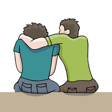 recommend clip art: Man Comforting Sad Man
