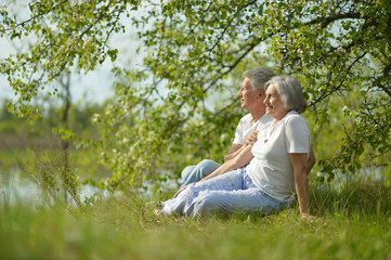 Fototapeta premium couple in summer park