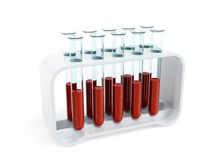 test tubes with blood samples