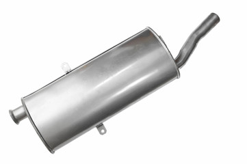 Car Muffler on White