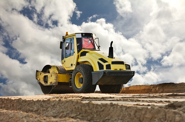 Obraz premium modern orange excavator machines