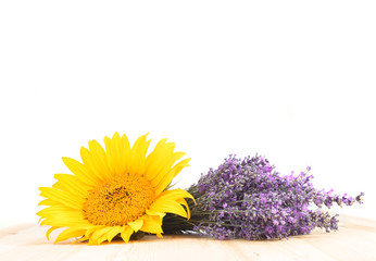 Lavender and sunflower.