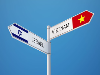 Vietnam Israel  Sign Flags Concept