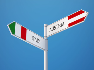 Austria Italy  Sign Flags Concept