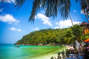Tropical beach at Koh Phangan - nature background. Thailand