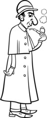 retro detective cartoon coloring book