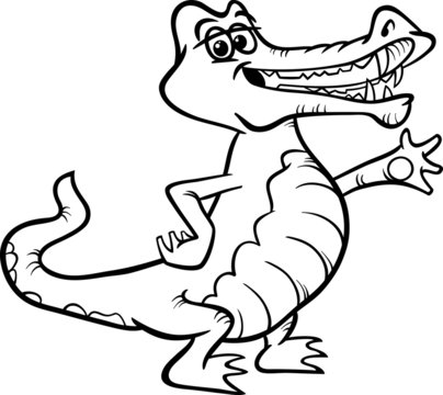 crocodile animal cartoon coloring book