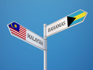 Bahamas. Malaysia  Sign Flags Concept