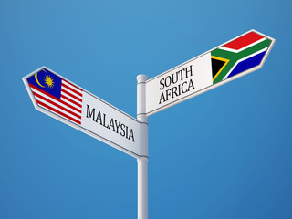 Serbia Malaysia  Sign Flags Concept
