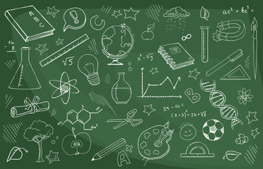 doodle set of school related items