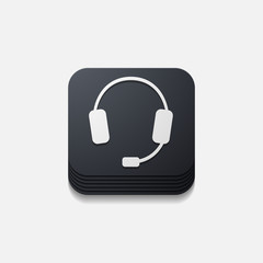 square button: headphones