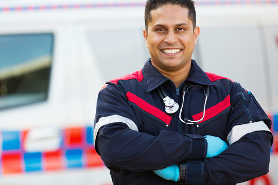 male paramedic with arms crossed