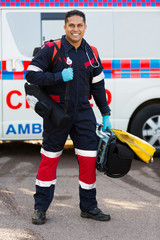 paramedic carrying portable medical equipments © michaeljung