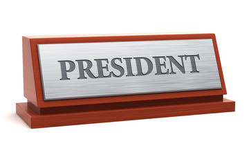 President title on nameplate